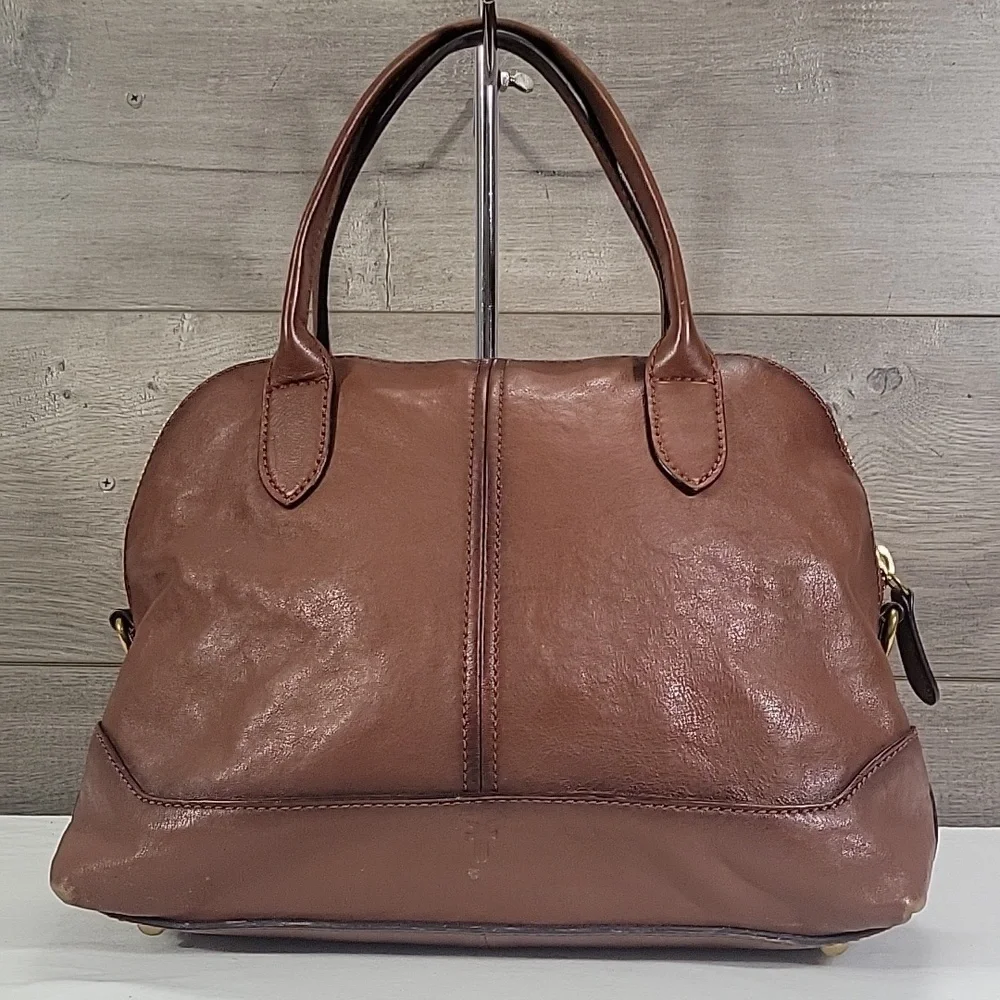 Frye Brown Leather Top-Handle Satchel Handbag